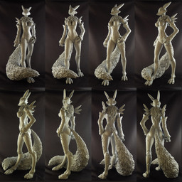 2014 3d breasts canine chest_tuft claws digimon elbow_gloves female figurine fox fur gloves mammal monochrome multiple_views nude renamon rolt sculpture solo standing tuft
Rating: Questionable
Score: 8
User: NoFair
Date: January 25, 2014
