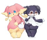 absurd_res audino butt censored censored_genitalia censored_pussy clothed clothing clothing_lift dress dress_lift duo female generation_5_pokemon generation_8_pokemon genitals hand_on_butt hi_res indeedee looking_at_viewer looking_back looking_back_at_viewer mosaic_censorship nintendo pokemon pokemon_(species) presenting presenting_pussy pussy rear_view short_stack simple_background standing tlmoyv_1 tongue tongue_out white_background