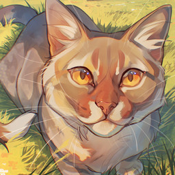 ambiguous_feral ambiguous_gender brown_body brown_fur day feral fur glistening glistening_eyes grass looking_at_viewer mouth_closed orange_eyes outside plant solo tan_body tan_fur whiskers justkiddinb domestic_cat felid feline felis mammal 1:1 hi_res