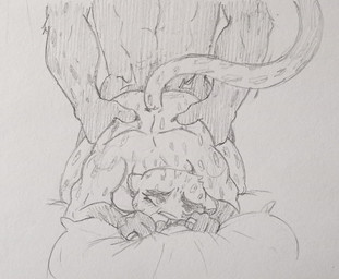 abs anthro biceps blush blush_lines bodily_fluids butt claws duo female female/female from_behind_position fur grey_body grey_fur herm herm/female holding_both_legs holding_both_thighs intersex intersex/female lady_demeter muscular muscular_anthro muscular_female nude paws pecs penetration pillow pillow_grab plap sex simple_background size_difference tail tears dreamworks goat_(movie) sony_corporation sony_pictures the_bad_guys jett_fillmore kitty_kat_(the_bad_guys) felid feline leopard mammal pantherine snow_leopard hi_res monochrome sketch_page