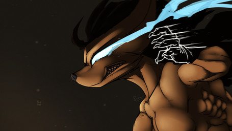 angry anthro attack bared_teeth black_hair blue_eyes female fur hadalen_magic hair muscular muscular_female showing_teeth solo teeth yellow_body yellow_fur feretta tale_of_tails fenavi_montaro canid canine fennec_fox fox mammal true_fox 16:9 digital_media_(artwork) hi_res shaded widescreen herm_(lore)