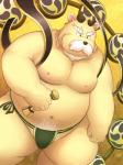 anthro belly horn humanoid_hands male moobs navel nipples overweight overweight_anthro overweight_male simple_background solo yellow_background lako asian_mythology east_asian_mythology japanese_mythology mythology raijin_(mythology) bear mammal 2015 3:4 hi_res