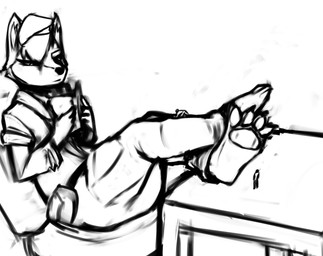 ambiguous_gender anthro dominant dominant_female duo female macro male male/female micro military paws servant teasing derionzin anna_morozova canid canine canis domestic_dog husky mammal nordic_sled_dog spitz hi_res monochrome