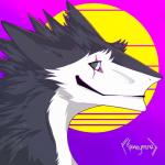 ear_piercing facial_scar green_eyes male piercing scar solo synthwave kinjagh_(character) sergal 1:1 absurd_res hi_res