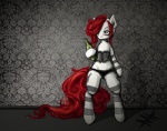 anthro biped bottle clothing container corset cutie_mark female fur grey_eyes hair legwear lingerie panties red_hair solo standing stockings tail topwear underwear white_body white_fur tt-n hasbro my_little_pony equid equine horse mammal pony