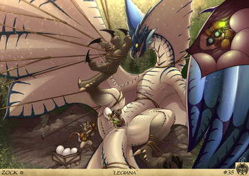 ambiguous_gender ambiguous_on_feral anthro anthro_on_feral anus assisted_oviposition bestiality bodily_fluids bound egg egg_theft female female/ambiguous feral genital_fluids genitals group oviposition rope unbirthing vaginal vore vulva zock_feather capcom european_mythology monster_hunter mythology dragon felid felyne flying_wyvern legiana lynian mammal mythological_creature mythological_scalie scalie western_dragon wyvern absurd_res hi_res