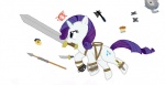 aperture_logo axe cutie_mark dagger exploding_lemon female feral food hair horn kitchen_sink long_hair melee_weapon muffin object_in_mouth polearm purple_eyes purple_hair quadruped ranged_weapon short_hair shuriken simple_background solo spear sword sword_in_mouth tail weapon white_background muffinsforever friendship_is_magic hasbro my_little_pony mythology portal_(series) valve rarity_(mlp) equid equine horse mammal mythological_creature mythological_equine pony unicorn crossover