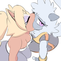 anthro black_nose breasts brown_hair cleavage clothed clothed_anthro clothed_female clothing dark_body dark_skin duo eyelashes eyes_closed female fully_clothed fully_clothed_anthro fully_clothed_female fur grey_body grey_fur hair kiss_on_lips kissing long_tail purple_eyelids purple_eyes shirt spandex_clothing tail tank_top topwear quavernsfw idw_publishing sega sonic_the_hedgehog_(comics) sonic_the_hedgehog_(idw) sonic_the_hedgehog_(series) tangle_the_lemur whisper_the_wolf canid canine canis lemur mammal primate strepsirrhine wolf 1:1 hi_res