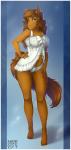 5_toes anthro biped border breasts brown_body brown_eyes brown_fur brown_hair clothed clothing feet female fur hair hand_on_hip humanoid_feet lace lingerie long_hair looking_at_viewer plantigrade pose simple_background smile solo standing toes white_border bastika constance_mayflower_(character) equid equine horse mammal 2019 digital_media_(artwork) hi_res pinup