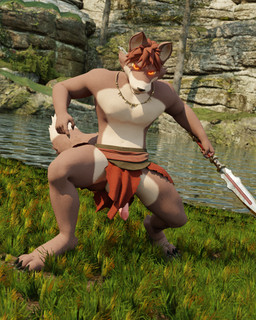 3_toes animal_genitalia animal_penis anthro biceps big_penis black_pawpads brown_body brown_fur brown_hair canine_genitalia canine_penis claws erection eyebrows feet fur genitals hair knot looking_at_viewer male muscular nude nude_male orange_eyes outside pawpads paws penis solo standing tail toes coldwhim3d vintage_story coldwhim canid canine fox mammal 4:5 absurd_res digital_media_(artwork) hi_res