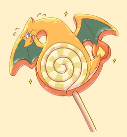 ambiguous_gender bodily_fluids candy candy_transformation dessert feral fire flaming_tail food food_transformation hair horn implied_transformation limbless lollipop membrane_(anatomy) membranous_wings open_mouth orange_body orange_hair orange_scales scales solo sparkles spiral stick tail tears transformation wings kareha_21909 mythology nintendo pokemon charizard dragon food_creature generation_1_pokemon living_candy lizard mythological_creature mythological_scalie pokemon_(species) reptile scalie hi_res