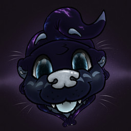 all_fours ambiguous_gender happy looking_at_viewer perspective semi-anthro solo space whiskers j2n mammal mustelid otter 1:1