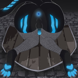 anthro anus ass_up butt butt_focus chainmail chainmail_lingerie clothing femboy fur fur_markings genitals glowing glowing_genitalia glowing_markings glowing_penis glowing_tail legwear male markings medieval medieval_fantasy medieval_shield nude pawpads paws penis solo stockings tail thigh_highs tron_lines ych_clothing adreanopolis skyteks felid feline mammal 1:1 digital_media_(artwork) digital_painting_(artwork) hi_res painting_(artwork) nonbinary_(lore)
