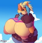 anthro areola belt big_breasts breasts female huge_breasts lips lipstick makeup nipples solo thick_thighs wide_hips dedoarts activision crash_bandicoot_(series) pirate_tawna bandicoot mammal marsupial