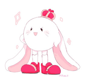 ambiguous_gender blush clothing crown footwear happy headgear long_ears shoes simple_background smile socks solo white_body ships-queen lagomorph leporid mammal rabbit waddling_head character_request
