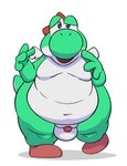 balls big_balls big_butt butt genitals huge_balls huge_butt looking_at_viewer male nude open_mouth overweight overweight_male slightly_chubby slightly_chubby_male solo wide_hips wings crushpepper mario_bros nintendo green_yoshi winged_yoshi yoshi hi_res