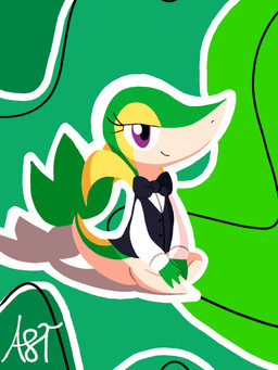 3_fingers clothed clothing eyelashes female feral fingers green_background green_body green_skin green_tail long_tail purple_eyes simple_background sitting solo tail text fulgito_ast nintendo pokemon vinivy_(fulgito) generation_5_pokemon pokemon_(species) snivy 2025 3:4 artist_name hi_res