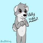 anthro begging black_nose blue_background brown_eyes chest_tuft dialogue floppy_ears fur grey_body grey_fur grey_hair grey_tail hair male monotone_hair multicolored_body multicolored_fur simple_background solo tail tuft two_tone_body two_tone_fur two_tone_tail white_body white_ears white_fur white_tail broitscody cody_(broitscody) canid canine canis domestic_dog husky mammal nordic_sled_dog spitz 1:1 2020 hi_res watermark