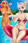 anthro anthrofied ball beach_ball bikini breasts clothed clothing collar crown duo eyewear eyewear_on_head female food head_tuft headgear heart_symbol holding_ball holding_object inflatable legs_in_water looking_at_viewer navel one_eye_closed partially_submerged popsicle smile submerged_legs sunglasses sunglasses_on_head swimwear text tiara tuft two-piece_swimsuit water wink turtlessoul paw_patrol skye_(paw_patrol) sweetie_(paw_patrol) canid canine canis cockapoo domestic_dog hunting_dog mammal mixed_breed terrier west_highland_white_terrier 2021 2:3 digital_media_(artwork) hi_res url