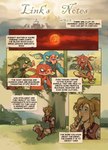 blonde_hair blue_eyes clothed clothing dialogue group hair horn humanoid_pointy_ears male outside standing text ripushko breath_of_the_wild nintendo the_legend_of_zelda link blin_(tloz) bokoblin humanoid hylian comic english_text hi_res