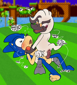 anal anal_penetration anus balls blue_body blue_fur blush bodily_fluids clothing cowgirl_position duo erection eyewear feet from_front_position fur genitals glasses gloves gloves_only green_hill_zone handwear handwear_only male male/male male_penetrated male_penetrating male_penetrating_male mostly_nude on_bottom on_top penetration penile penile_penetration penis penis_in_ass power_bottom purple_eyes ring sex speech_bubble sweat teasing text white_body white_fur argon_vile idw_publishing sega sonic_the_hedgehog_(comics) sonic_the_hedgehog_(idw) sonic_the_hedgehog_(series) doctor_starline sonic_the_hedgehog eulipotyphlan hedgehog mammal monotreme platypus english_text hi_res