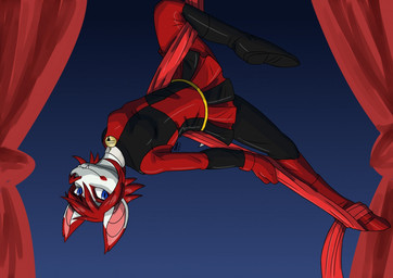 acrobat acrobatics anthro bat_ears bat_nose blue_eyes bodypaint breasts clothed clothing clown face_paint female fur gloves handwear harlequin jester jester_outfit looking_at_viewer small_breasts smile solo white_body white_fur sealer4258 lana_(sealer4258) bat mammal wingless_bat digital_media_(artwork)