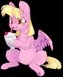 blonde_hair cutie_mark eating female feral hair hooves mane pink_body shake solo wings yellow_eyes cutepencilcase hasbro my_little_pony mythology sweet_treat_(gyro) equid equine mammal mythological_creature mythological_equine pegasus alpha_channel hi_res