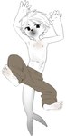 anthro belly bottomwear clothing feet fin foot_focus fur hair male pants shota solo tail tail_fin white_body white_fur white_hair young young_anthro young_male nijocest naruse mammal marine pinniped seal hi_res