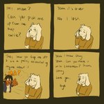 anthro asking asking_another asking_for_favor blush brown_body brown_fur dialogue duo female fur gesture goodbye hand_gesture i_love_you laugh male male/female on_phone pointing question talking_to_another text thanking vocalization white_body white_fur yes-no_question trexpel deltarune undertale undertale_(series) asriel_dreemurr dess_holiday boss_monster_(undertale) bovid caprine deer goat mammal 1:1 comic english_text hi_res