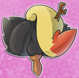 animal_genitalia animal_penis anthro anus backsack balls black_balls black_body black_fur butt butt_shot canine_genitalia canine_penis dipstick_tail erection faceless_character faceless_male fur genitals knot knotted_penis male male_anthro markings multicolored_body multicolored_fur multicolored_tail nude pattern_background penis pink_background pink_penis presenting presenting_hindquarters rear_view red_body red_fur red_penis red_tail red_tail_tip simple_background solo stick tail tail_aside tail_markings two_tone_tail yellow_body yellow_fur yellow_tail llametsul nintendo pokemon braixen canid canine generation_6_pokemon mammal pokemon_(species) 2024 colored digital_media_(artwork) hi_res shaded signature