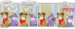 anthro canid canine canis comic dialogue domestic_cat domestic_dog duo english_text felid feline felis female flat_chested grape_jelly_(housepets!) housepets! lol_comments male male/female mammal peanut_butter_(housepets!) rick_griffin scarf spit-take tail text third-party_edit url