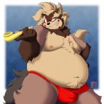 asian_clothing belly bulge clothing east_asian_clothing fundoshi japanese_clothing male moobs navel nipples overweight overweight_male pipe solo underwear pokelai lifewonders tokyo_afterschool_summoners goemon_(tas) canid canine mammal raccoon_dog tanuki 1:1 hi_res