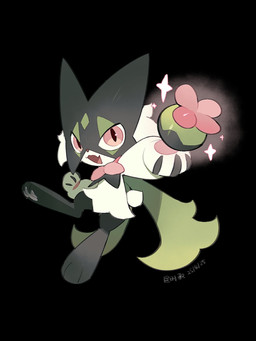 ambiguous_gender anthro chibi claws fangs fur green_body green_fur green_hair hair looking_at_viewer open_mouth pawpads paws pink_eyes simple_background solo sparkles tail teeth tongue lanjiujiu nintendo pokemon felid feline generation_9_pokemon mammal meowscarada pokemon_(species) 2025 3:4 dated hi_res signature