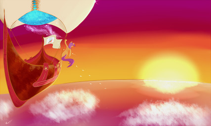 aircraft anthro anthrofied balloon balloon_support feathered_wings feathers female hot_air_balloon inflatable inflatable_support outside quadruped sky solo sunset tail vehicle wings steampunkvalkyrie friendship_is_magic hasbro my_little_pony mythology scootaloo_(mlp) equid equine horse mammal mythological_creature mythological_equine pegasus 5:3