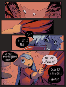 ambiguous_anthro ambiguous_gender anthro bandage dialogue grass high-angle_view outside plant question speech_bubble text tree young aveloka cult_of_the_lamb massive_monster_(studio) lamb_(cult_of_the_lamb) yellow_cat_(cult_of_the_lamb) bovid caprine domestic_cat felid feline felis mammal sheep 2025 comic digital_drawing_(artwork) digital_media_(artwork) english_text hi_res