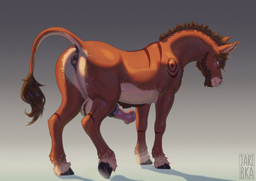 animal_genitalia animal_penis anus backsack ball_tuft balls equine_anus equine_genitalia equine_penis erection facial_piercing feral fur genitals hooves looking_at_viewer looking_back male male_feral mane nose_piercing penis piercing puffy_anus raised_tail simple_background solo tail tail_anus tuft jaribka asinus donkey equid equine mammal digital_media_(artwork)