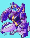 blue_background blue_eyes female machine metallic_body not_furry on_ground purple_body simple_background solo tools wrench dumbdelvon hasbro takara_tomy transformers nautica cybertronian humanoid robot robot_humanoid 2023 absurd_res hi_res