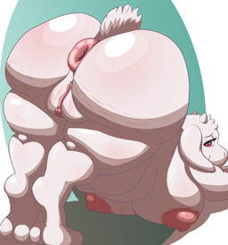 anthro anus belly big_belly big_breasts big_butt big_vulva blush body_blush breast_squish breasts butt cellulite downward_dog downward_dog_pose female genitals huge_belly huge_breasts huge_butt looking_at_viewer nipples plump_labia presenting presenting_anus presenting_hindquarters presenting_vulva puffy_anus puffy_nipples seductive slightly_chubby slightly_chubby_female squish thick_thighs vulva conditional_dnp ori-doggo undertale_(series) toriel bovid caprine goat mammal absurd_res hi_res