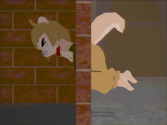 ahoge annoyed anthro band-aid bandage bangs barefoot bottomwear braces breasts brick buckteeth clothed clothing collar feet female fluffy fluffy_tail freckled_face freckles gloves grimace hair handwear helpless nipples oversized_bottomwear oversized_clothing oversized_pants pants side_view small_breasts solo struggling stuck tail teeth through_wall topless topless_anthro topless_female e254e riley_(e254e) mammal rodent sciurid tree_squirrel 3d_(artwork) 3d_animation 4:3 animated digital_media_(artwork) hi_res no_sound short_playtime webm