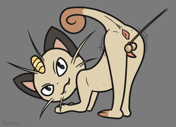 all_fours anthro anus ball_rope balls brown_markings butt cock_and_ball_torture coin genital_rope genital_torture genitals looking_at_viewer male markings mouth_closed nude penis presenting raised_tail rope semi-anthro shaking_butt solo tail tail_anus tan_body tapering_penis whiskers fuzzo nintendo pokemon domestic_cat felid feline felis generation_1_pokemon mammal meowth pokemon_(species) 2026