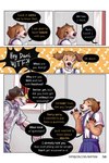 2:3 angry bastriw brown_eyes canid canine canis clothing comic dani_(bastriw) dialogue domestic_dog english_text female fernando_(bastriw) hi_res male mammal text url yellow_eyes