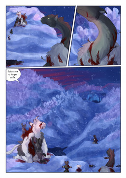 anthro arrow_(weapon) biped blood bodily_fluids brown_body brown_fur brown_tail clothed clothing corpse death dialogue dialogue_box eye_wound female feral fur group male melee_weapon night outside ranged_weapon snow snowing speech_bubble sword tail text weapon white_body white_fur white_tail wounded bjekkergauken mythology herja_(bjekkergauken) hillevi shirin_(bjekkergauken) the_weapon_thief unni_(bjekkergauken) arctic_fox aurochs bear bovid bovine brown_bear canid canine dragon fox furred_dragon furred_scalie gulonine mammal marten mustelid musteline mythological_creature mythological_scalie pine_marten recently_extinct_species scalie suid suine sus_(pig) true_fox ursine wild_boar 2025 colored comic english_text hi_res