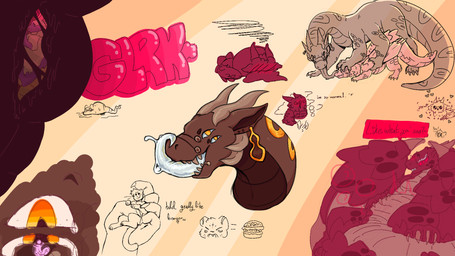 ambiguous_gender anthro blush blush_lines feral group macro micro pinned pinned_to_ground size_difference swallowing text vore gravitysinning scarletscaleddragon mythology alomaire_(gravitysinning) flauschi_(gravitysinning) lirex_(scarletscaleddragon) scarlet_(scarletscaleddragon) cheetah dragon felid feline mammal murid murine mythological_creature mythological_scalie rat rodent scalie 16:9 artist_collaboration hi_res sketch sketch_page widescreen