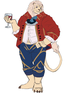 anthro barefoot claws clothing container cravat cup drinking_glass feet formal_clothing frilly frilly_clothing fur glass glass_container glass_cup male solo toe_claws white_body white_fur wine_glass ascalonarts xxl_woofia leo_von_narcis felid lion mammal pantherine hi_res