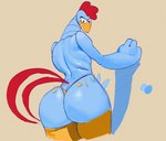 anthro beak big_butt bubble_butt butt clothing feathers femboy glistening glistening_butt looking_at_viewer machine male rear_view smile smirk solo tail tail_feathers thick_thighs thong underwear conadolpomp adventures_of_sonic_the_hedgehog sega sonic_the_hedgehog_(series) scratch_(adventures_of_sonic_the_hedgehog) avian bird chicken galliform gallus_(genus) phasianid robot 2024 digital_media_(artwork)