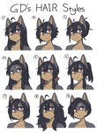 ahoge anthro black_hair black_nose brown_eyes female female_anthro fur grey_body grey_fur hair kemono long_hair looking_at_viewer multicolored_body multicolored_fur short_hair simple_background solo tan_body tan_fur text two_tone_body two_tone_fur white_background titania_(artist) gum_dung_(titania) canid canine canis domestic_dog korean_jindo mammal spitz 2021 bust_portrait digital_media_(artwork) english_text hi_res multiple_images portrait