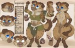 anthro armband balls belt blue_eyes breasts clothed clothing floppy_ears genitals gynomorph intersex nude pawpads penis sharp_teeth simple_background solo spots spotted_nose spotted_pawpads standing teeth text anonymous_artist blizzard_entertainment warcraft canid mammal vulpera english_text hi_res model_sheet