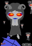 black_background female group horn machine not_furry simple_background roler42 homestuck ms_paint_adventures aradiabot alien alien_humanoid horned_humanoid humanoid robot robot_humanoid troll_(homestuck)