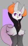 ambiguous_gender anthro clothing leotard male solo zipper kitsunekotaro nintendo pokemon aleph braixen generation_6_pokemon pokemon_(species) hi_res