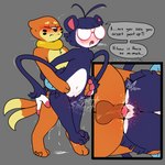 1:1 abdominal_bulge ambipom anthro anthro_penetrated balls_deep blush bodily_fluids buizel cum cum_drip cum_from_pussy cum_in_pussy cum_inside dialogue dripping duo english_text eyewear female female_penetrated feral from_behind_position generation_4_pokemon genital_fluids glasses hi_res kai_(mr.smile) leaking_cum looking_pleasured low-angle_view male male/female male_penetrating male_penetrating_anthro male_penetrating_female mr.smile nintendo orgasm penetration pokemon pokemon_(species) riley_(perfectlynormal) sex splert standing_doggystyle text vaginal vaginal_fluids vaginal_penetration